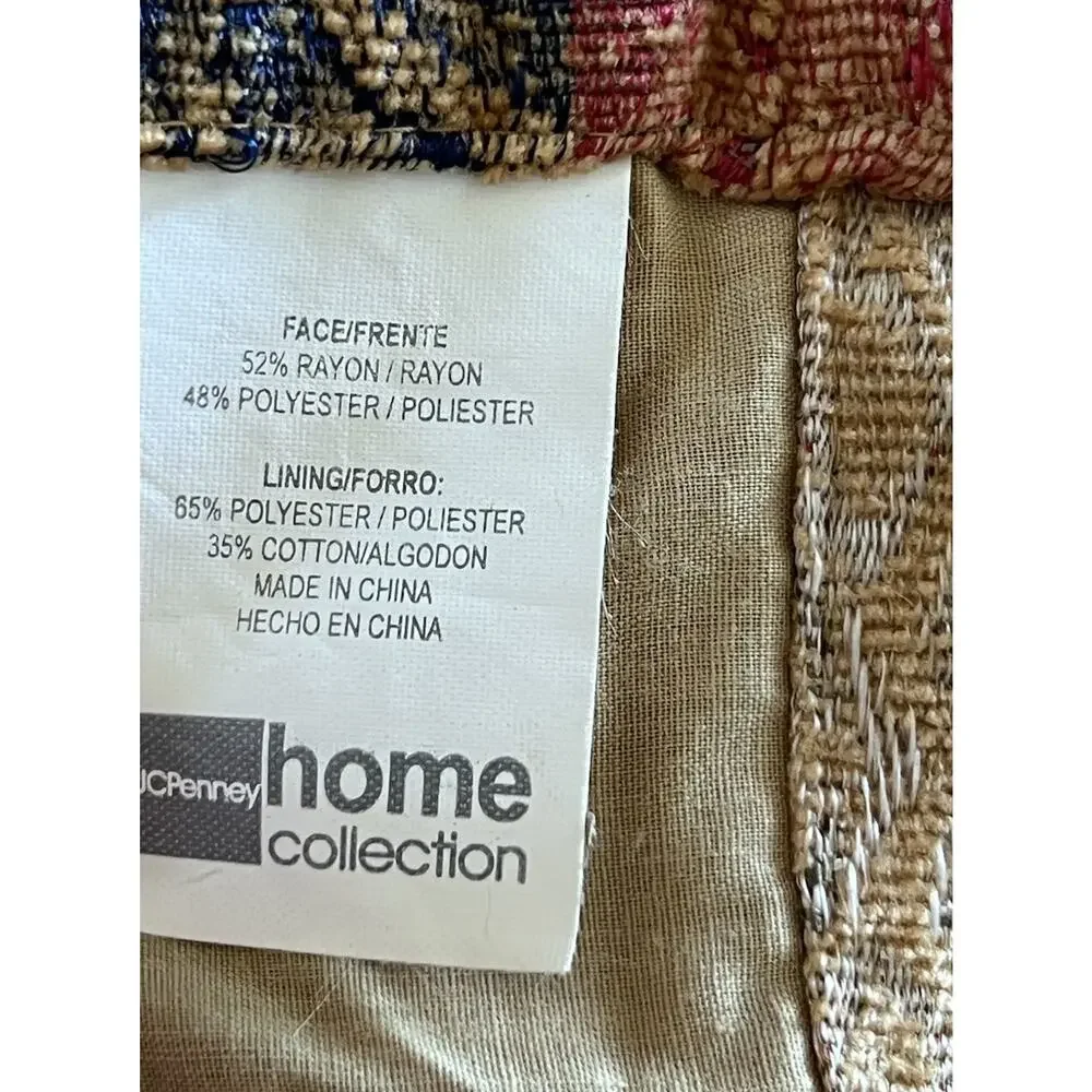 JCPenney Home Collection Brocade Tapestry Lined Ikat Fringe Valance 77